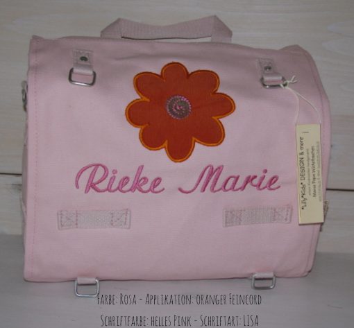 Wickeltasche mit Namen | Sonnenblume rosa