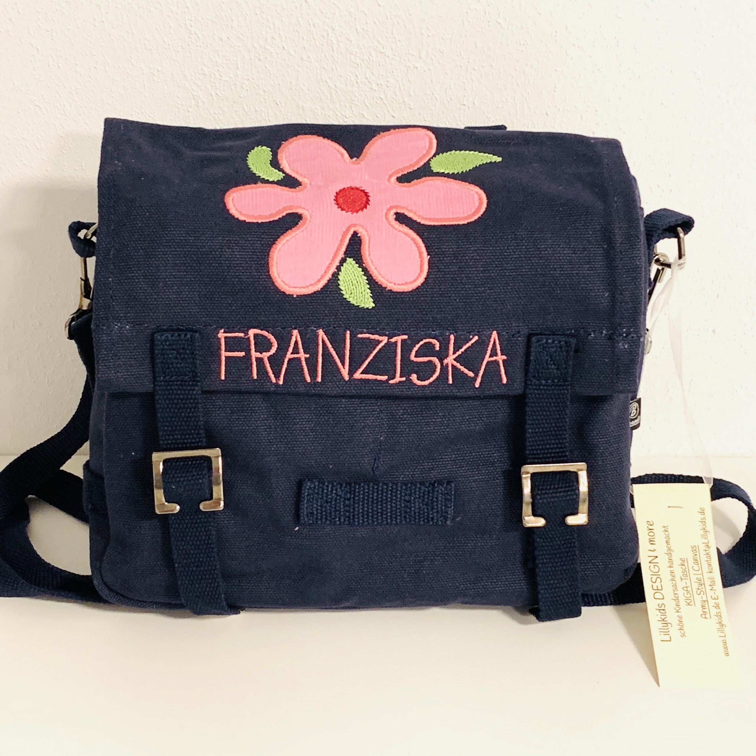 KIGA Tasche Blume B personalisiert – Kindergartentasche mit Namen | Lillykids – Bild 2