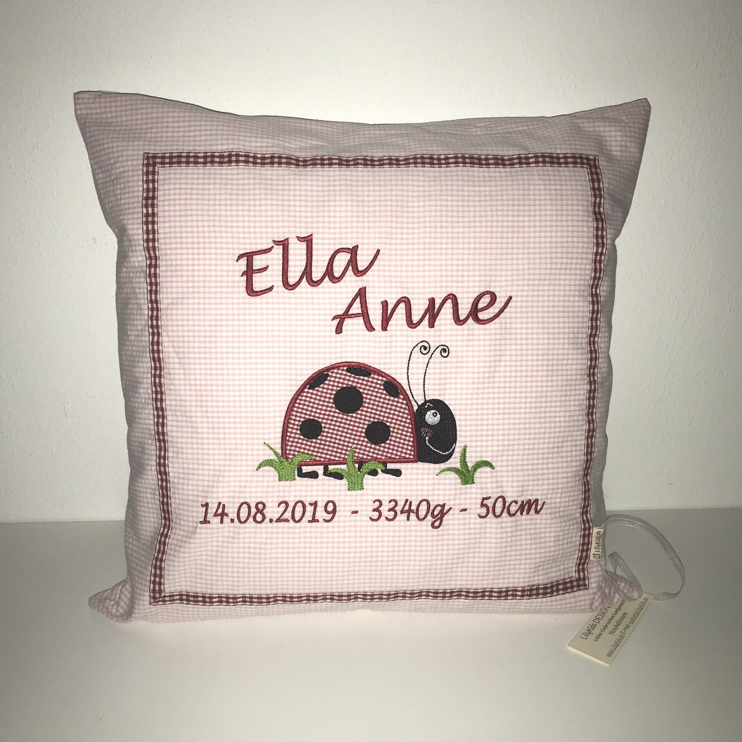Kuschelkissen Flotter Käfer – personalisiertes Dekokissen fürs Kinderzimmer | Lillykids – Bild 2