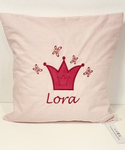Kuschelkissen Schmetterlinge KRONE – personalisiertes Dekokissen fürs Kinderzimmer | Lillykids (Kopie) – Bild 3