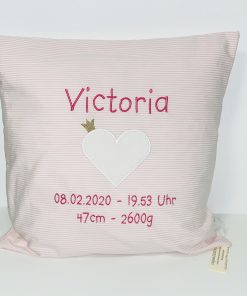Alternative view of Kuschelkissen Herzchen mit Krönchen personalisiert | Lillykids