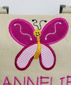 Alternative view of personalisierte Kindergartentasche SCHMETTERLING C mit Namen | Hochwertige Canvastasche  | Lillykids